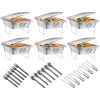 36Pcs Disposable Chafing Dish Buffet Set Food Warmers For Party Buffet Server Catering Supplies With Covers Utensils Half Size Food Pans For Parties E
