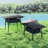 Outsunny 3ft Aluminum Small Folding Table, Portable Camping Table with Storage Bag, Carry Bag for Outdoor Picnic BBQ, Black