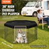 VEVOR Dog Playpen, 8 Pcs 30"H x 24"W Panels Foldable Metal Pet Exercise Pen, Dog Fence Indoor and Outdoor Pen with Door, 600D Oxford Fabric Top Cover