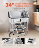 VEVOR 34 Inch Stainless Steel Dog Washing Station, Pet Grooming Tub with Hot & Cold Faucet, Showerhead, Home Wash Sink, Fits Small Cats and Dogs