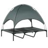 48" x 36" Elevated Portable Dog Cot Cooling Pet Bed with UV Protection Canopy Shade