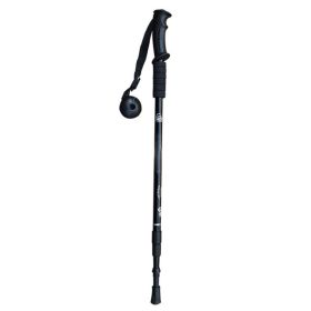 Multifunctional 3-Section Straight Handle Trekking Pole (Color: Black, Type: Walking Sticks)