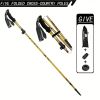 Five Section Folding Trekking Cane For Hiking And Walking - Lightweight 7075 Aluminum, Strong And Durable Outer Lock And High-density EVA Grip
