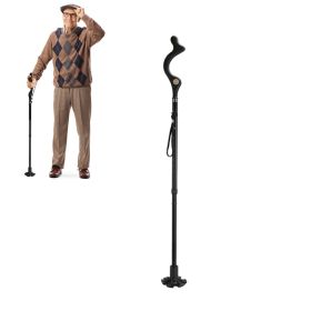 Collapsible Walking Cane with Adjustable Heights for Hiking (Color: As pic show, Type: Style A)
