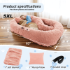 Human Dog Bed, Large Size Fits You and Pets, Washable Faux Fur Dog Bed for People Doze Off, Napping Orthopedic Dog Bed, Present Plump Pillow, Blanket