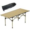 Folding Camping Table Portable Lightweight Carbon Steel Roll-up Picnic BBQ Desk with Carry Bag Heavy Duty for Outdoor Beach Backyard Party Patio Campi
