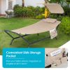 Patio Hanging Chaise Lounge Chair with Canopy Cushion Pillow and Storage Bag
